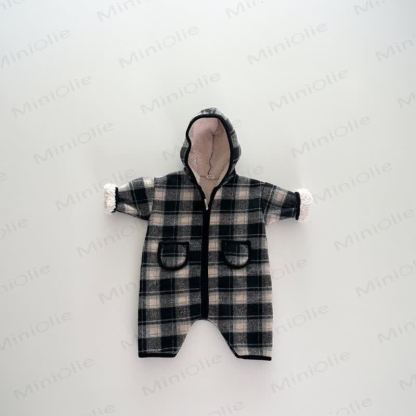 Baby Plaid Fleece Romper - Dark Gray - 18-24M - image 3