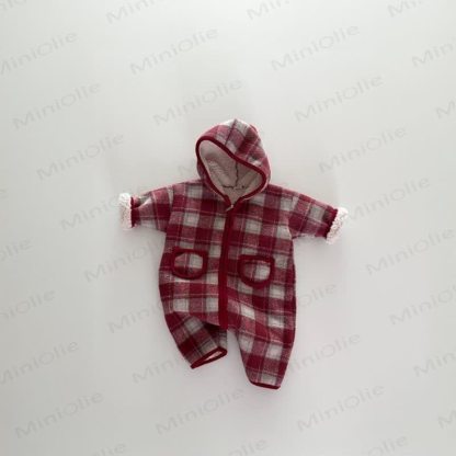 Baby Plaid Fleece Romper - Red - 18-24M - image 2