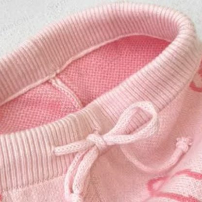 Baby Knit Bow Pink Cardigan/Pants - image 9