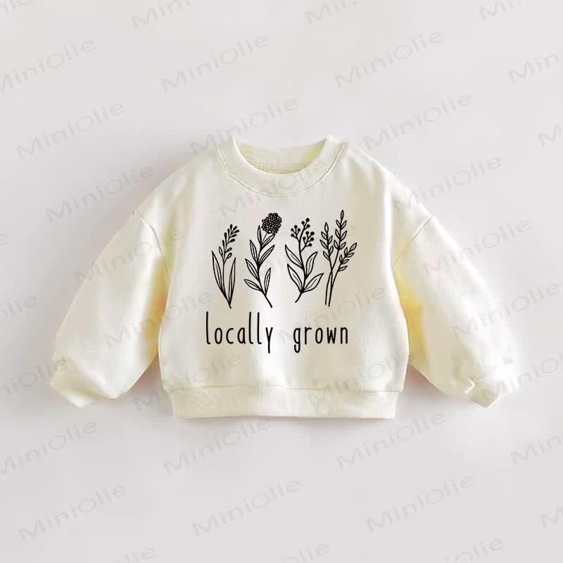LOCALLY GROWN Baby Toddler Floral Cream Sweatshirt - Cream - 3-5T - image 1