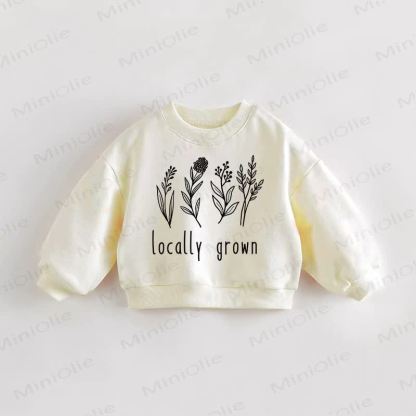 LOCALLY GROWN Baby Toddler Floral Cream Sweatshirt - Cream - 3-5T - image 1