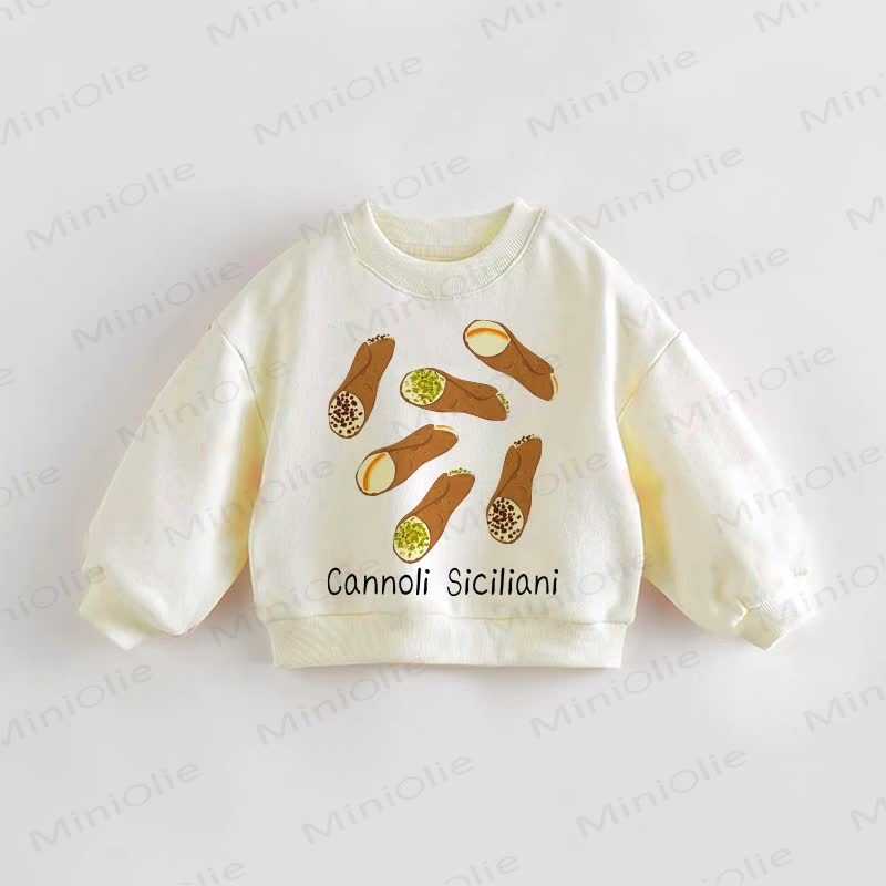 CANNOLI SICILIANI Baby Toddler Floral Cream Sweatshirt - Cream - 3-5T - image 1