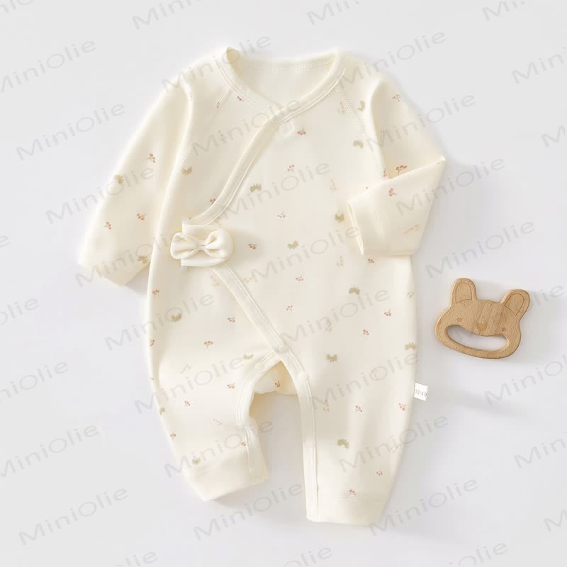 Baby Bow Newborn Sleepwear Romper  - Yellow - 3-6M - image 3