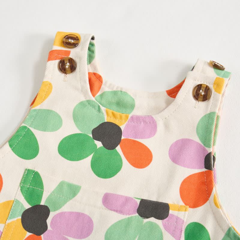 Baby Colorful Floral Beige Overalls - image 4