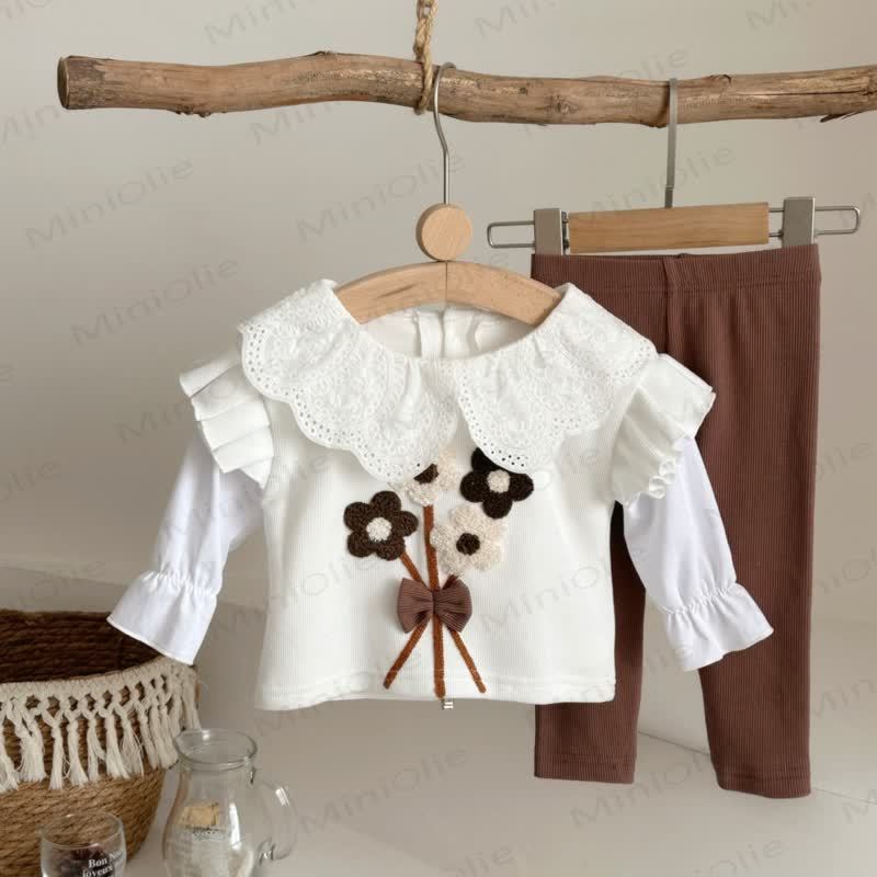 Baby Girl Flower Lace 2-piece Set - image 6