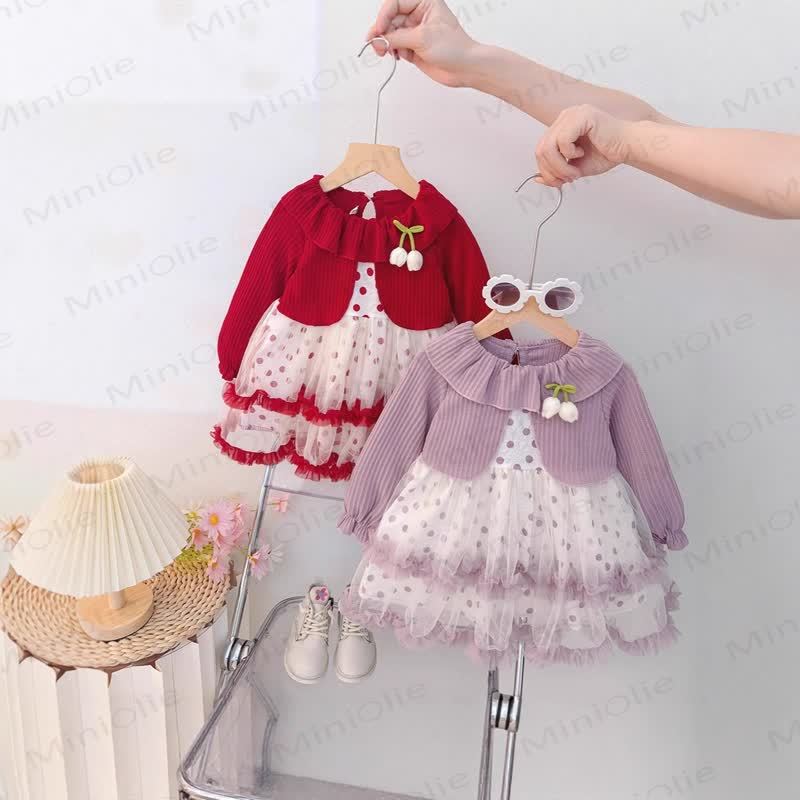 Baby Toddler Girl Tulip Dot Mesh Dress - image 1