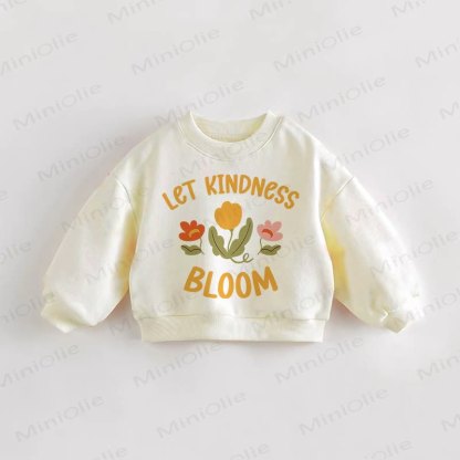 LET KINDNESS BLOOM Baby Toddler Flower Cream Sweatshirt - Cream - 3-5T - image 1