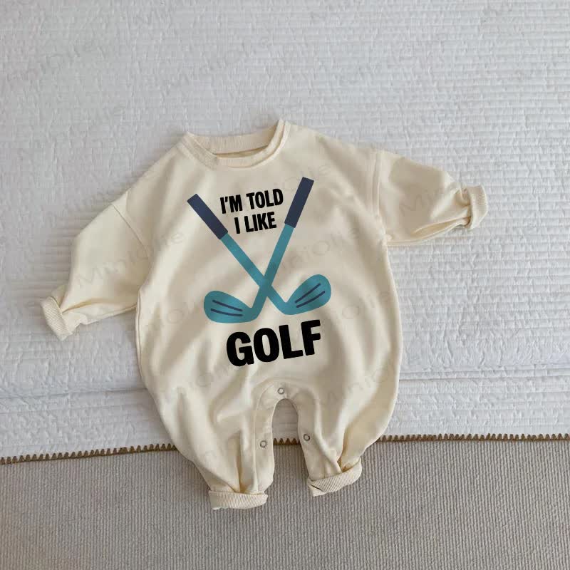 I'M TOLD I LIKE GOLF Baby Toddler Beige Romper - Beige - 2-3T - image 1