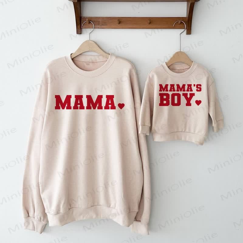 MAMA/MAMA'S BOY Beige Love Family Sweatshirt - Beige - Adult Sweatshirt: XL - image 1