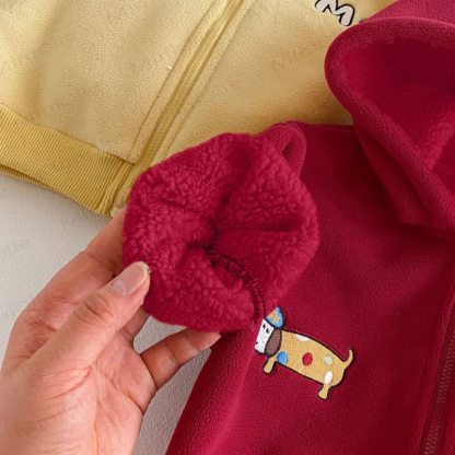 Baby Toddler Boy Embroidered Hooded Star Fleece Outerwear - image 8