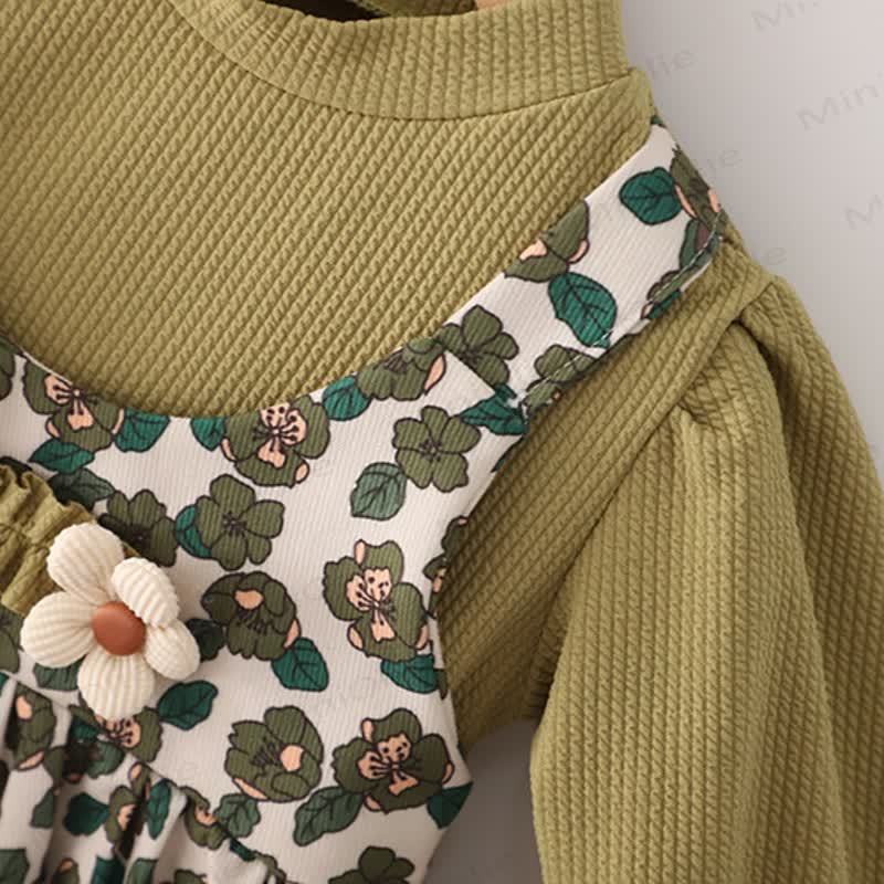 Baby Toddler Girl Flower Fake 2pcs Dress - image 5