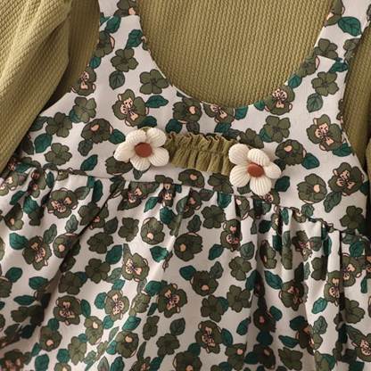 Baby Toddler Girl Flower Fake 2pcs Dress - image 4