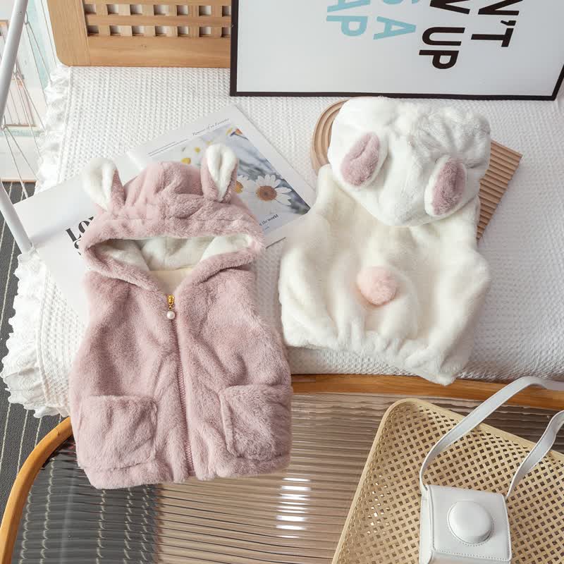 Baby Toddler Fleece Hooded Vest Outerwear - image 1