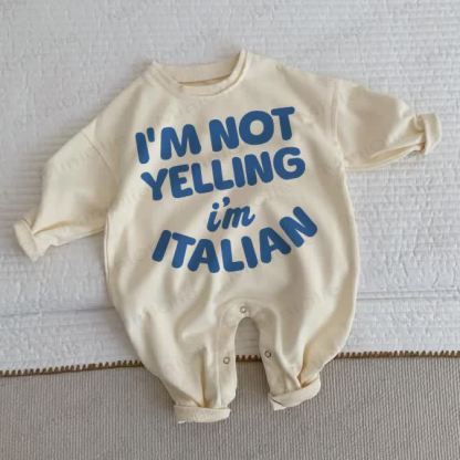 I'M NOT YELLING I'M ITALIAN Baby Toddler Beige Romper - Beige - 2-3T - image 1