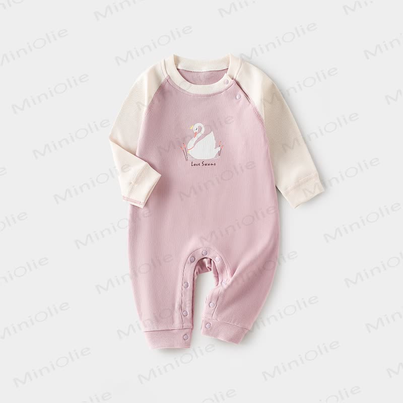 Baby Swan Cartoon Newborn Romper - Purple - 18-24M - image 1