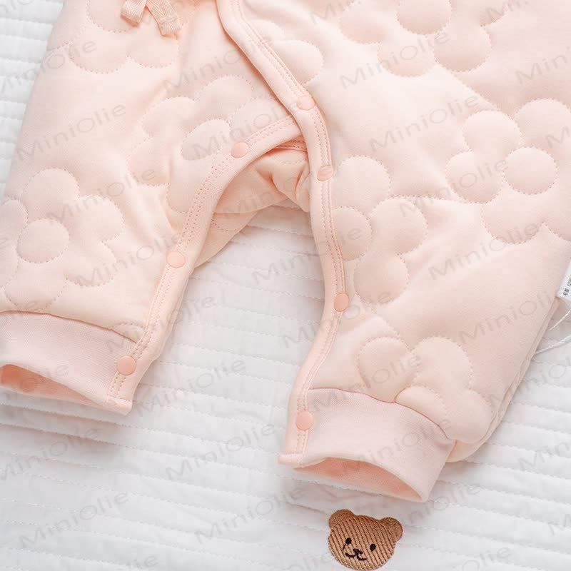 Baby Pink Flower Quilted Romper - image 5