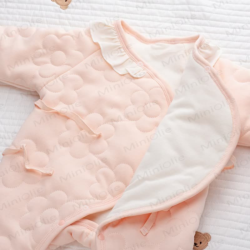 Baby Pink Flower Quilted Romper - image 4