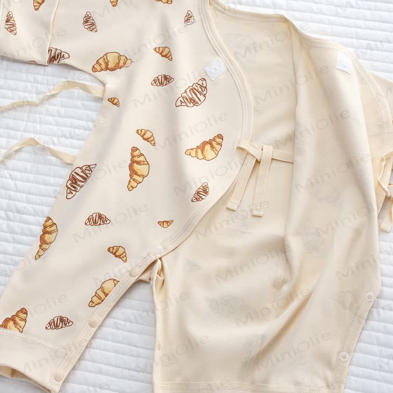 Baby Croissant Print Newborn Romper - image 3