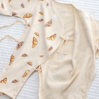 Baby Croissant Print Newborn Romper - image 3