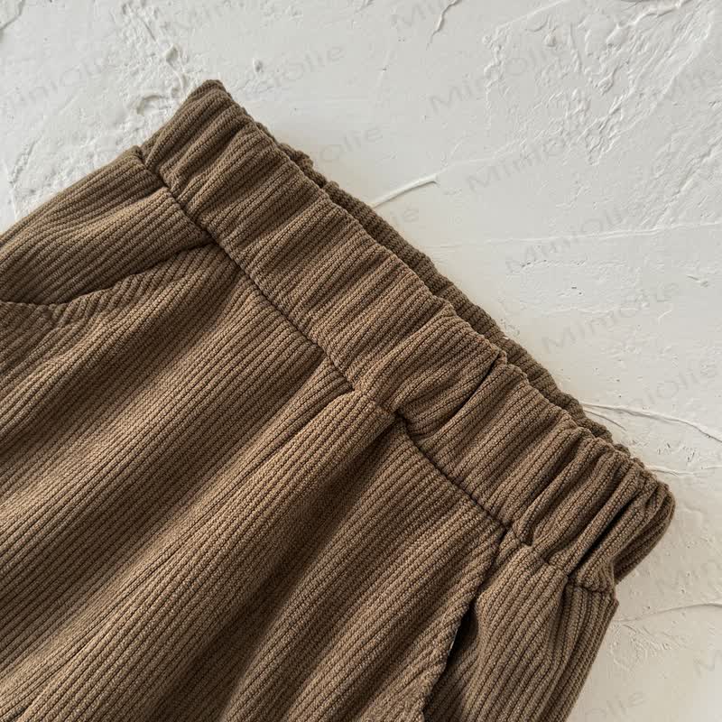 Baby Girl Flower Embroidery Cord Loose Pants - image 7