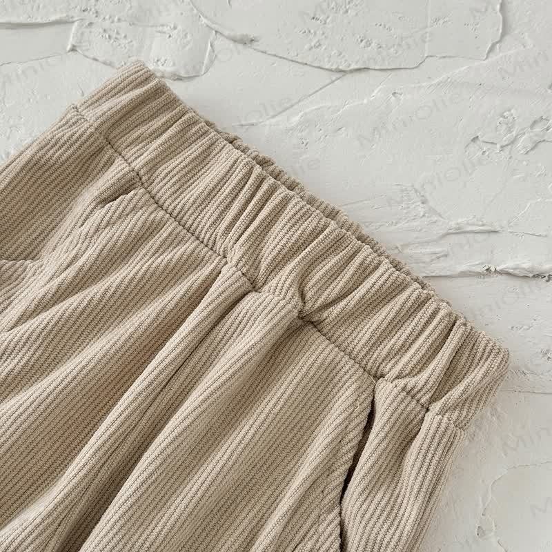 Baby Girl Flower Embroidery Cord Loose Pants - image 10