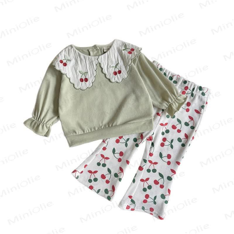 Baby Girl Embroidered Cherry 2-piece Set - image 8