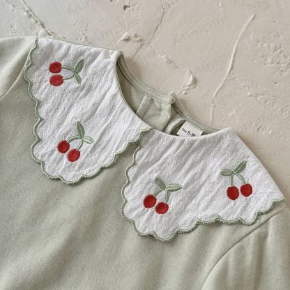Baby Girl Embroidered Cherry 2-piece Set - image 9