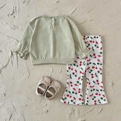 Baby Girl Embroidered Cherry 2-piece Set - image 4