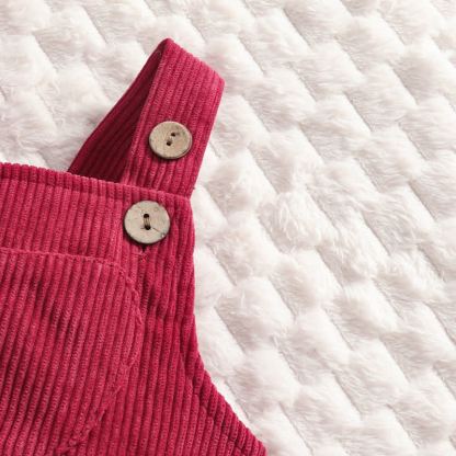 Baby Girl Love Cord Bodysuit & Overalls 2-piece Set With A Bow - image 8