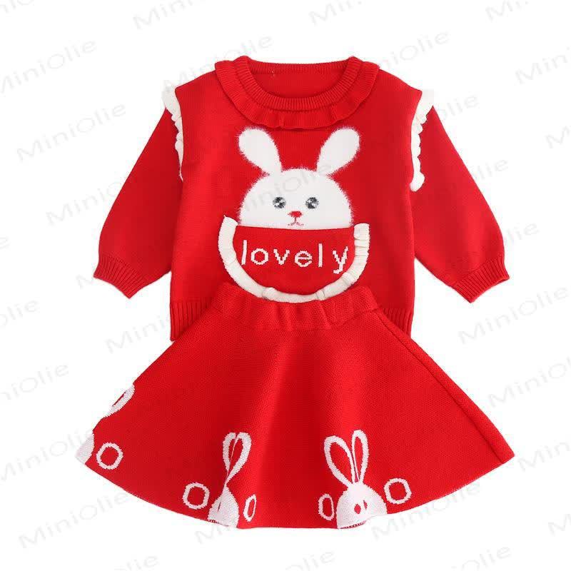 LOVELY Baby Girl Knit Bunny Dress  - image 2