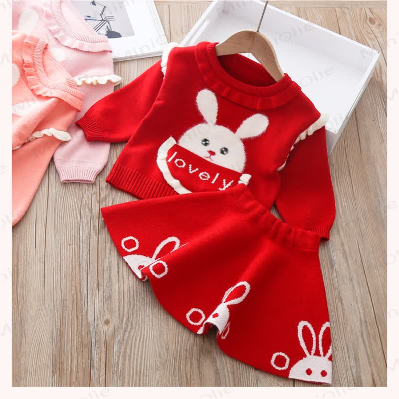 LOVELY Baby Girl Knit Bunny Dress  - image 3