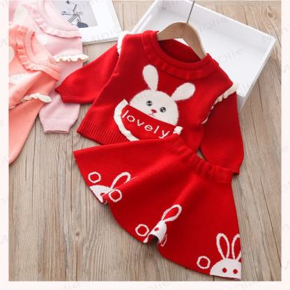 LOVELY Baby Girl Knit Bunny Dress  - image 3