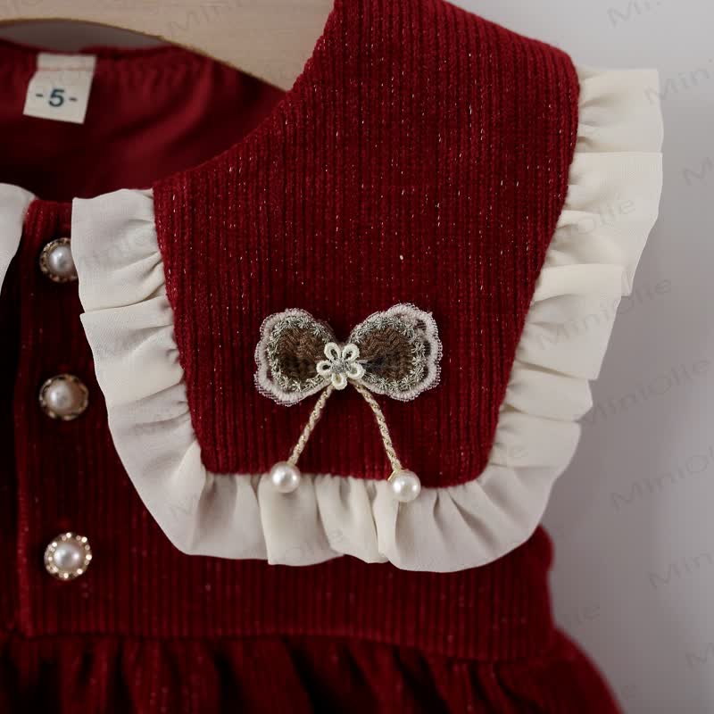 Baby Girl Bow Fleece Lined Dress - image 6