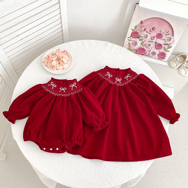 Baby Toddler Girl Bow Dress/ Bodysuit - image 1