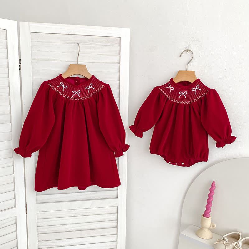 Baby Toddler Girl Bow Dress/ Bodysuit - image 2