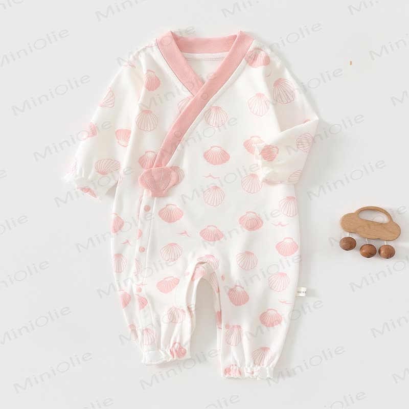 Baby Shell Print Newborn Pajamas Romper - Pink - 18-24M - image 1