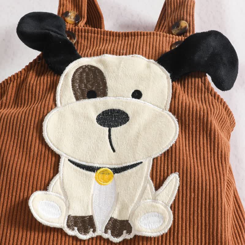 Baby Boy Animal Cord Overalls & Stripe Bodysuit With A Hat - image 7