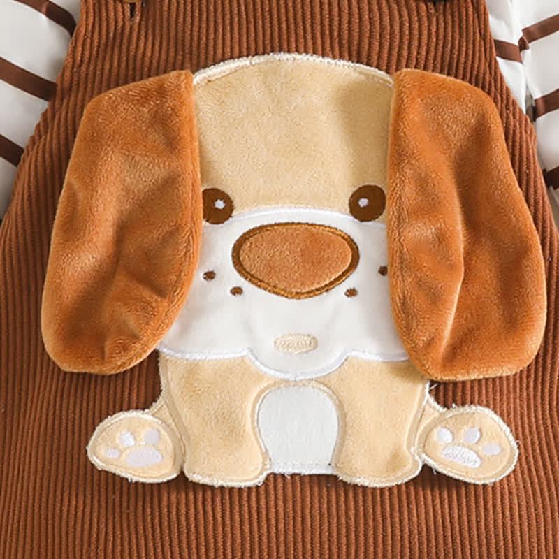 Baby Boy Animal Cord Overalls & Stripe Bodysuit With A Hat - image 8