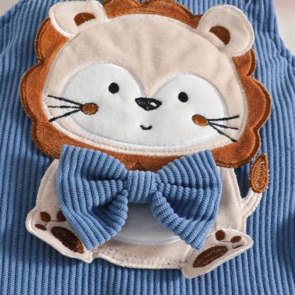 Baby Boy Animal Cord Overalls & Stripe Bodysuit With A Hat - image 9