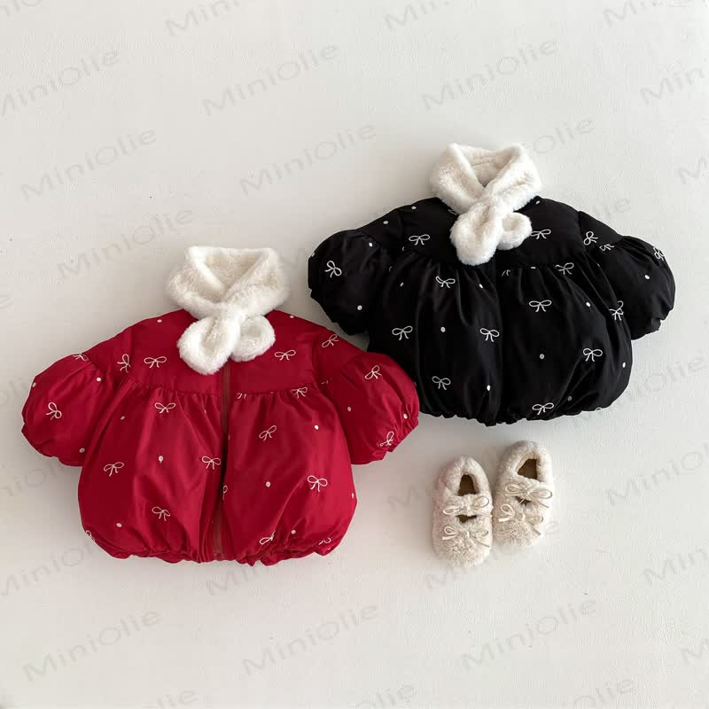 Baby Toddler Girl Cute Bow Quilted Outerwear - image 1