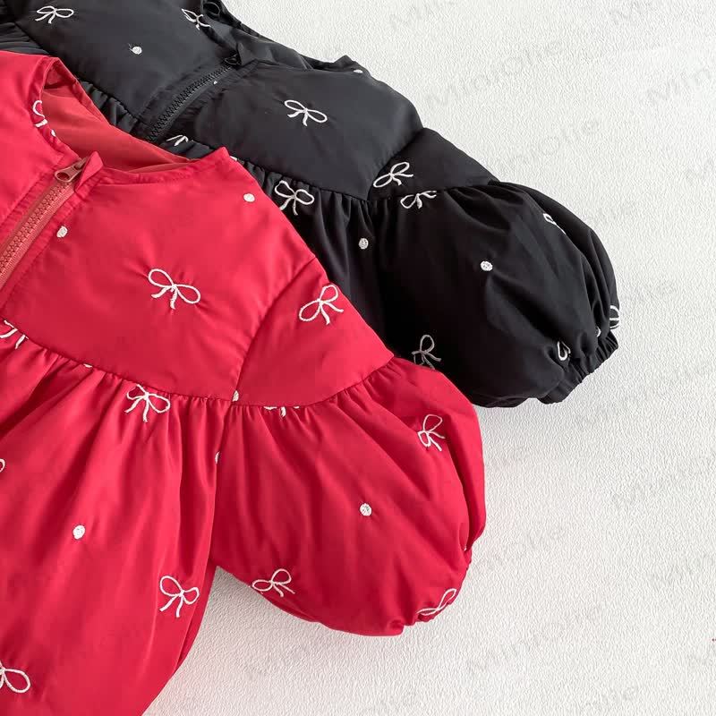 Baby Toddler Girl Cute Bow Quilted Outerwear - image 6