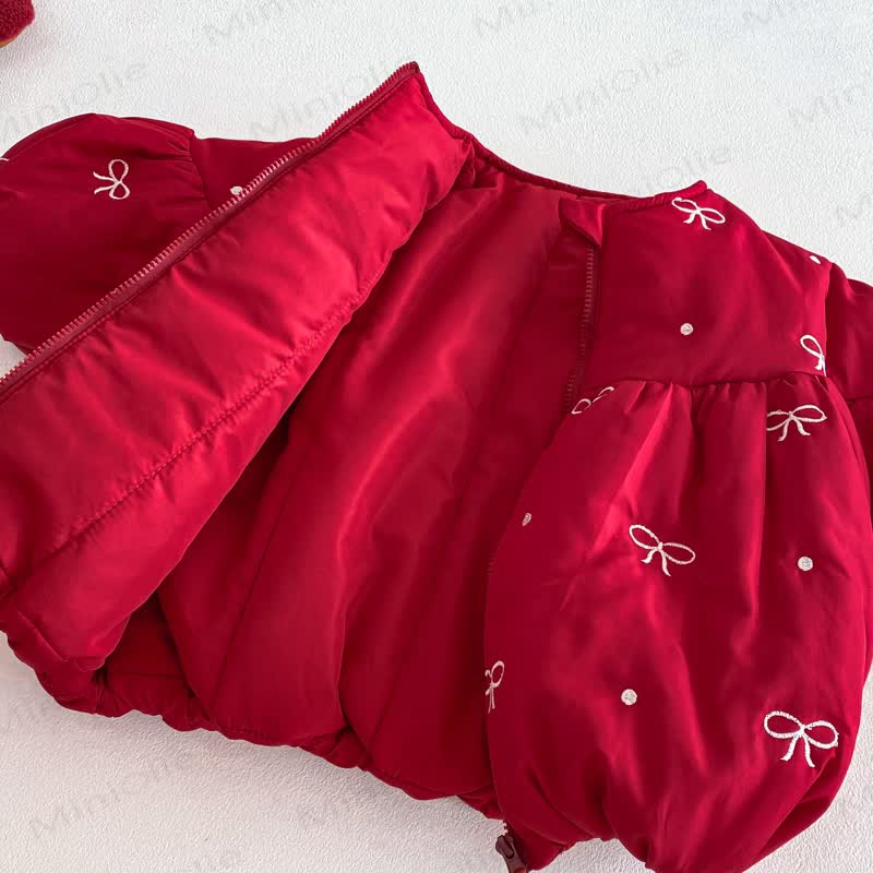 Baby Toddler Girl Cute Bow Quilted Outerwear - image 7