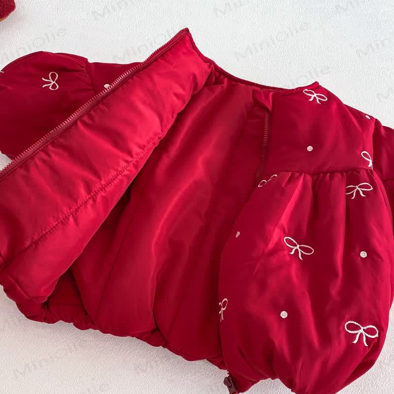 Baby Toddler Girl Cute Bow Quilted Outerwear - image 7