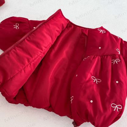 Baby Toddler Girl Cute Bow Quilted Outerwear - image 7