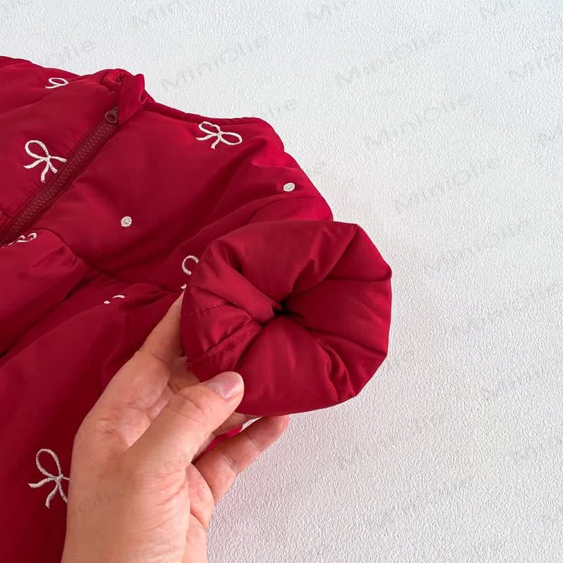 Baby Toddler Girl Cute Bow Quilted Outerwear - image 8