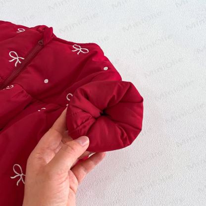 Baby Toddler Girl Cute Bow Quilted Outerwear - image 8