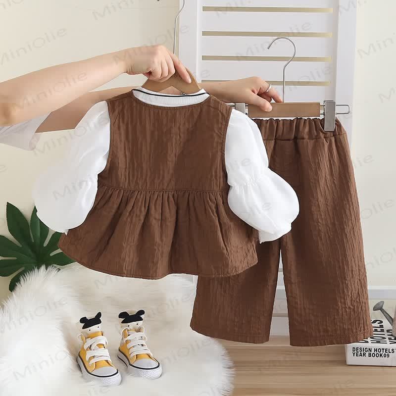 Baby Toddler Girl Bow Solid Color 3-piece Set - image 4