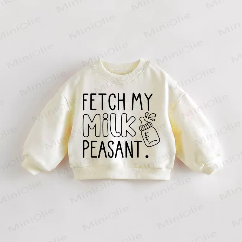 FETCH ME MILK PEASANT. Baby Toddler Sweatshirt - Cream - 3-5T - image 1