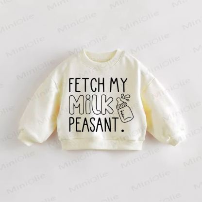 FETCH ME MILK PEASANT. Baby Toddler Sweatshirt - Cream - 3-5T - image 1
