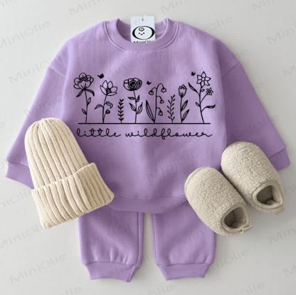 LITTLE WILDFLOWER Baby 2-piece Sweatshirt Purple Set - Purple - 2-3T - image 1